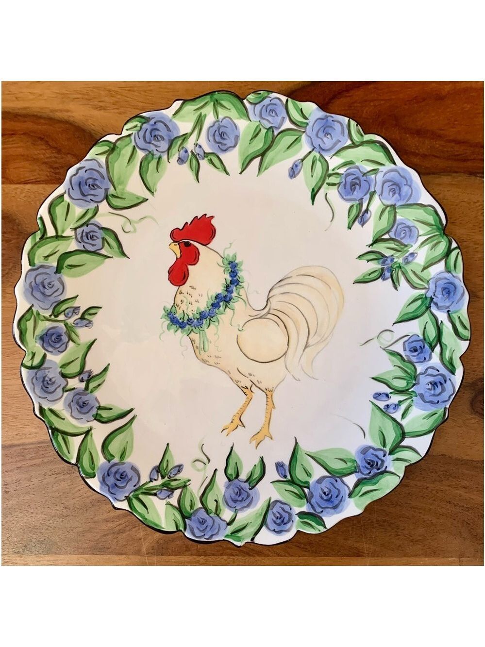 Blue Sky Elisabeth Pohle Rooster Plate